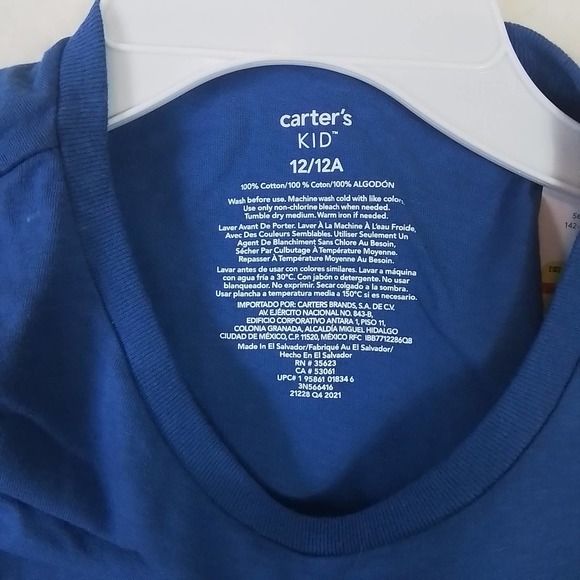 Carter's Kid Long Sleeve Cotton T-Shirt Girl's Size 12 Blue w/ Space Theme - Picture 10 of 10